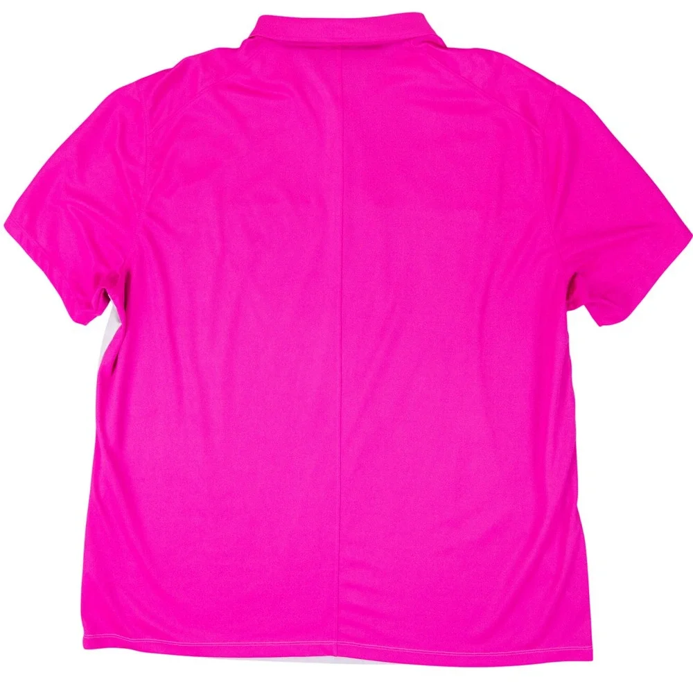 Lot of 2 Nike Mens 2XL Dri-Fit Golf Polo Shirts Pink Grey Teal Navy Colorblock
